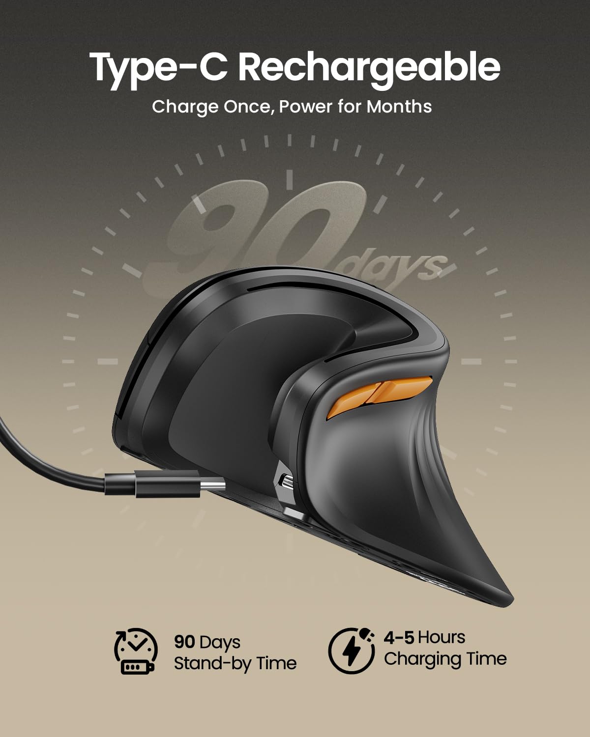 Ergonomic Wireless Vertical Mouse