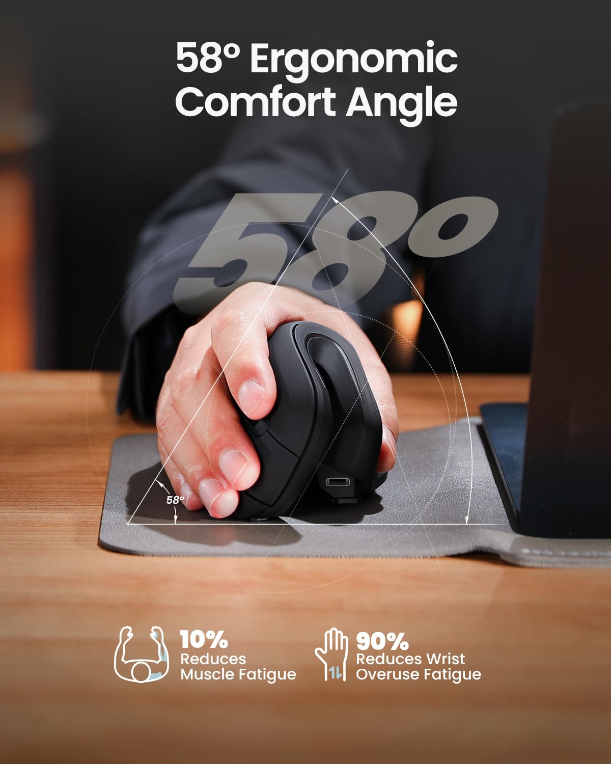 Ergonomic Wireless Vertical Mouse