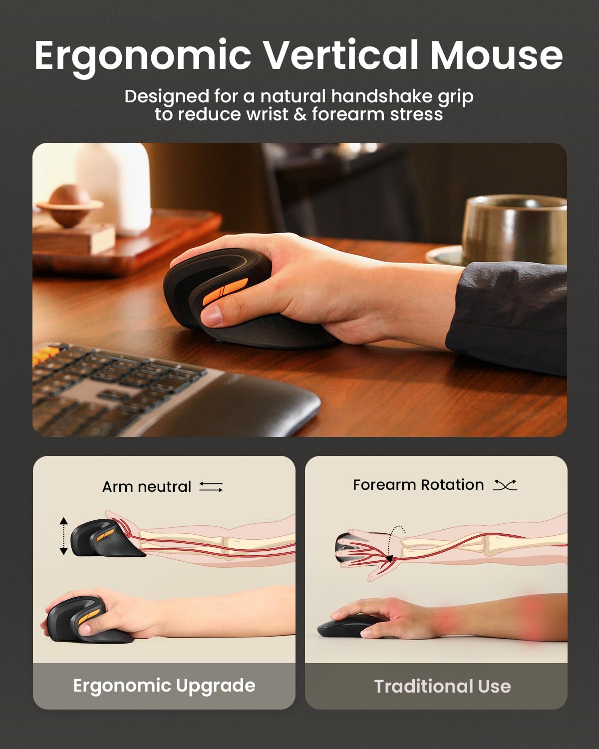 Ergonomic Wireless Vertical Mouse