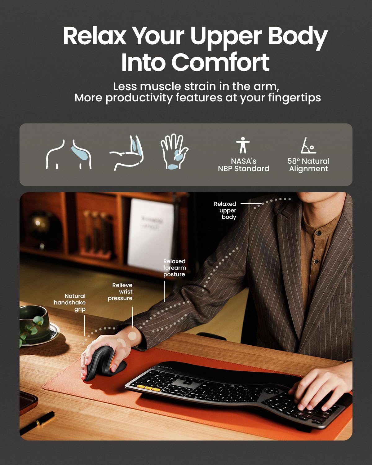 Ergonomic Wireless Vertical Mouse
