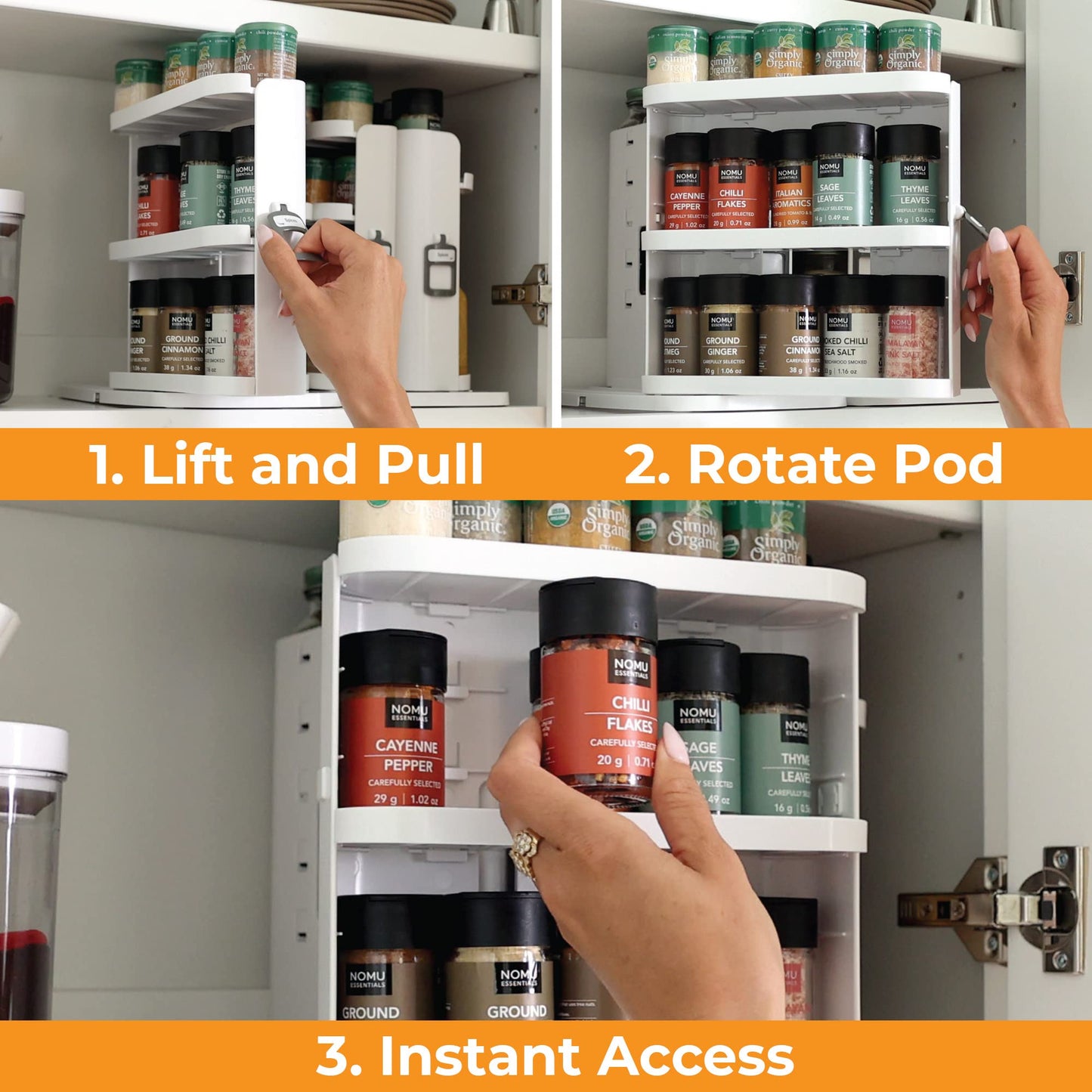 Slide & Rotate Spice Rack