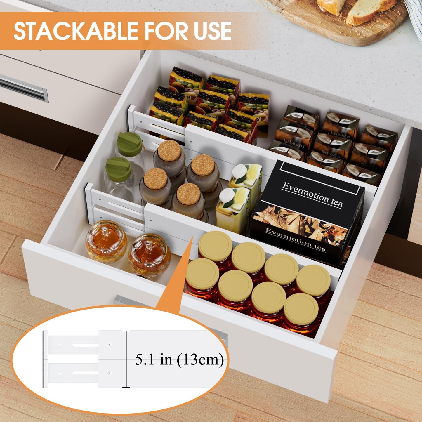 Expandable Bamboo Drawer Dividers