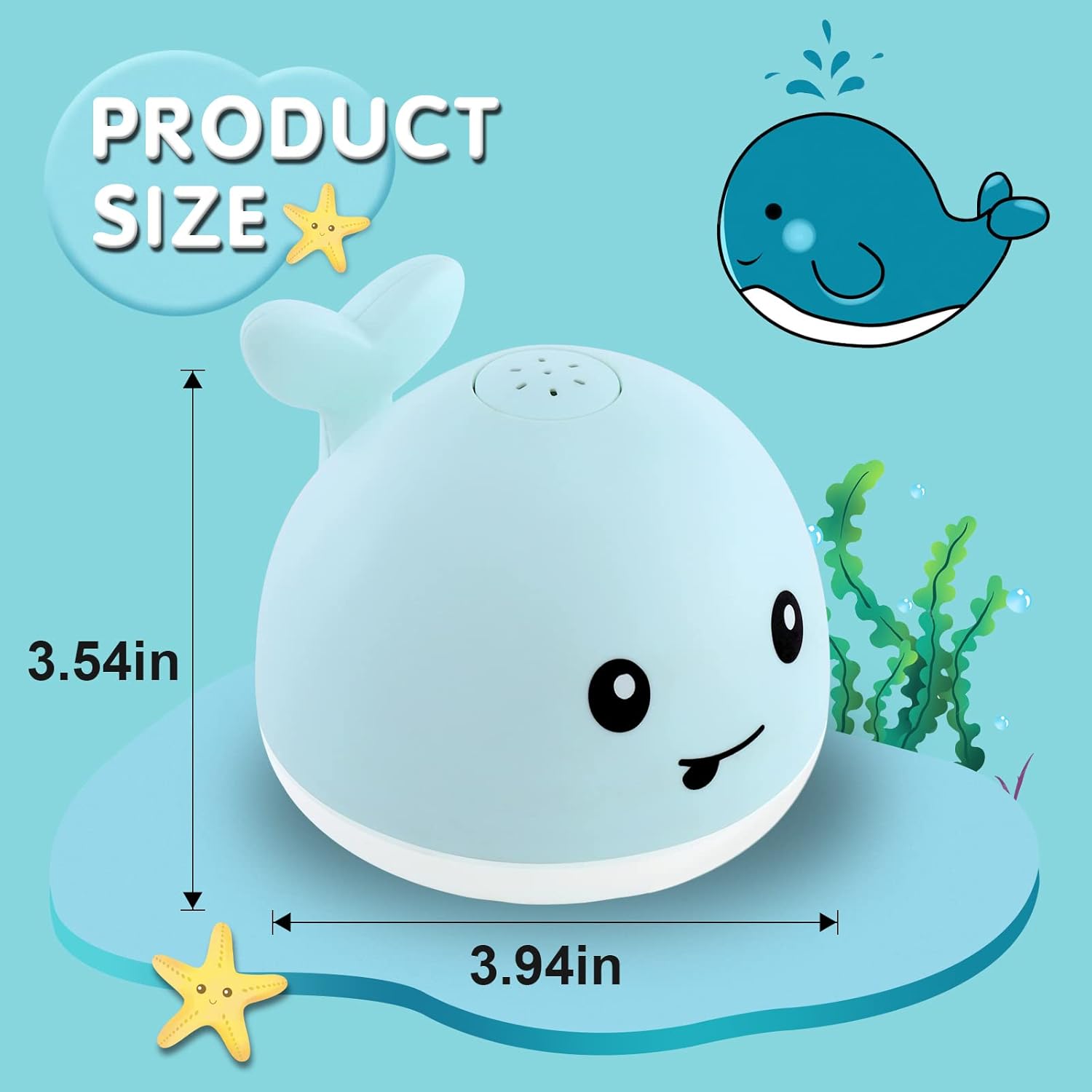 **"2024 Whale Bath Toy Sprinkler: Light-Up Fun for Babies 6-12 Months – Perfect Water Toy for Toddlers and Newborn Gifts!"**