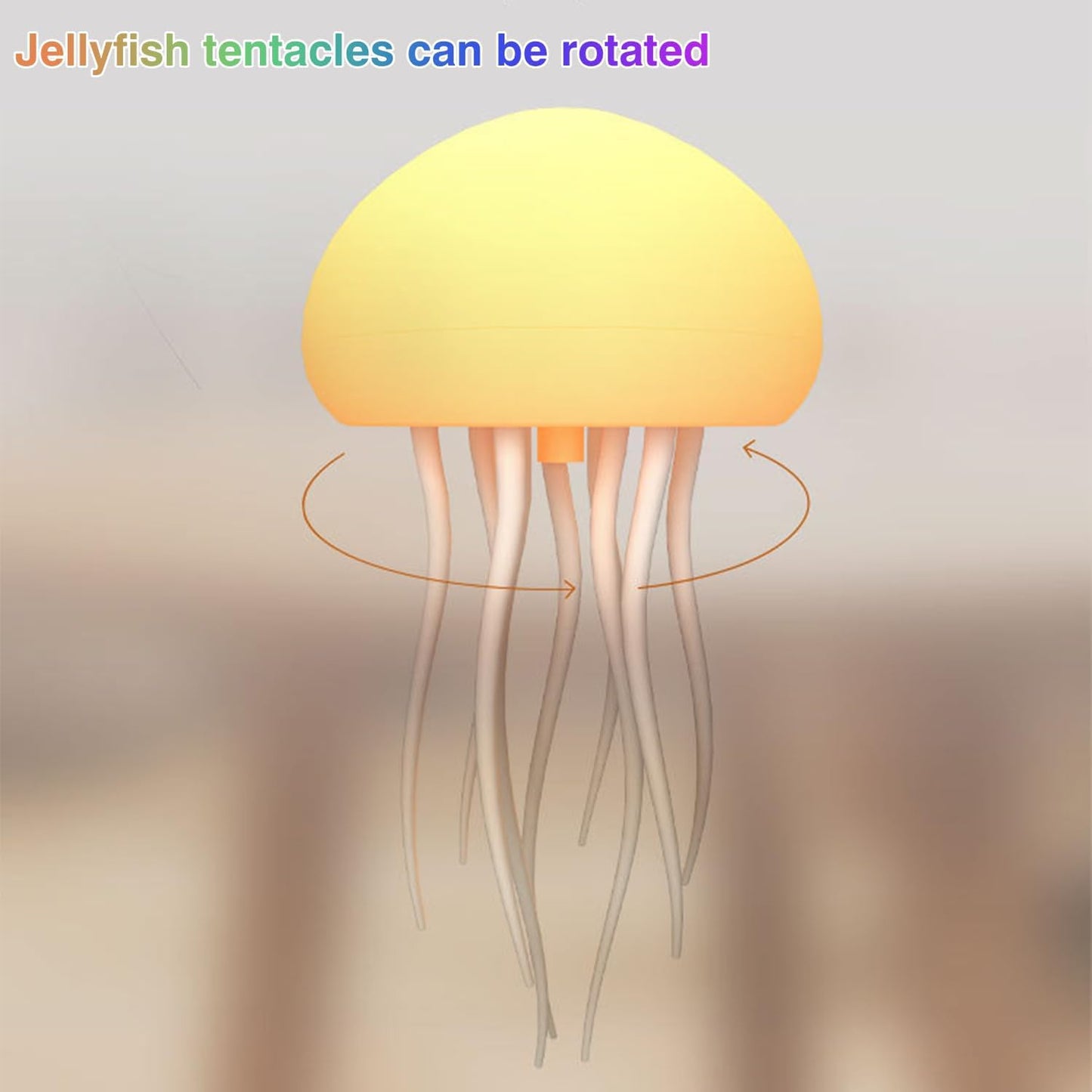 **"Mesmerizing Jellyfish Lamp: RGB Touch & Voice-Controlled LED Nightlight – Rechargeable Floating Jellyfish Table Lamp with Base for a Dreamy Bedroom Atmosphere!"