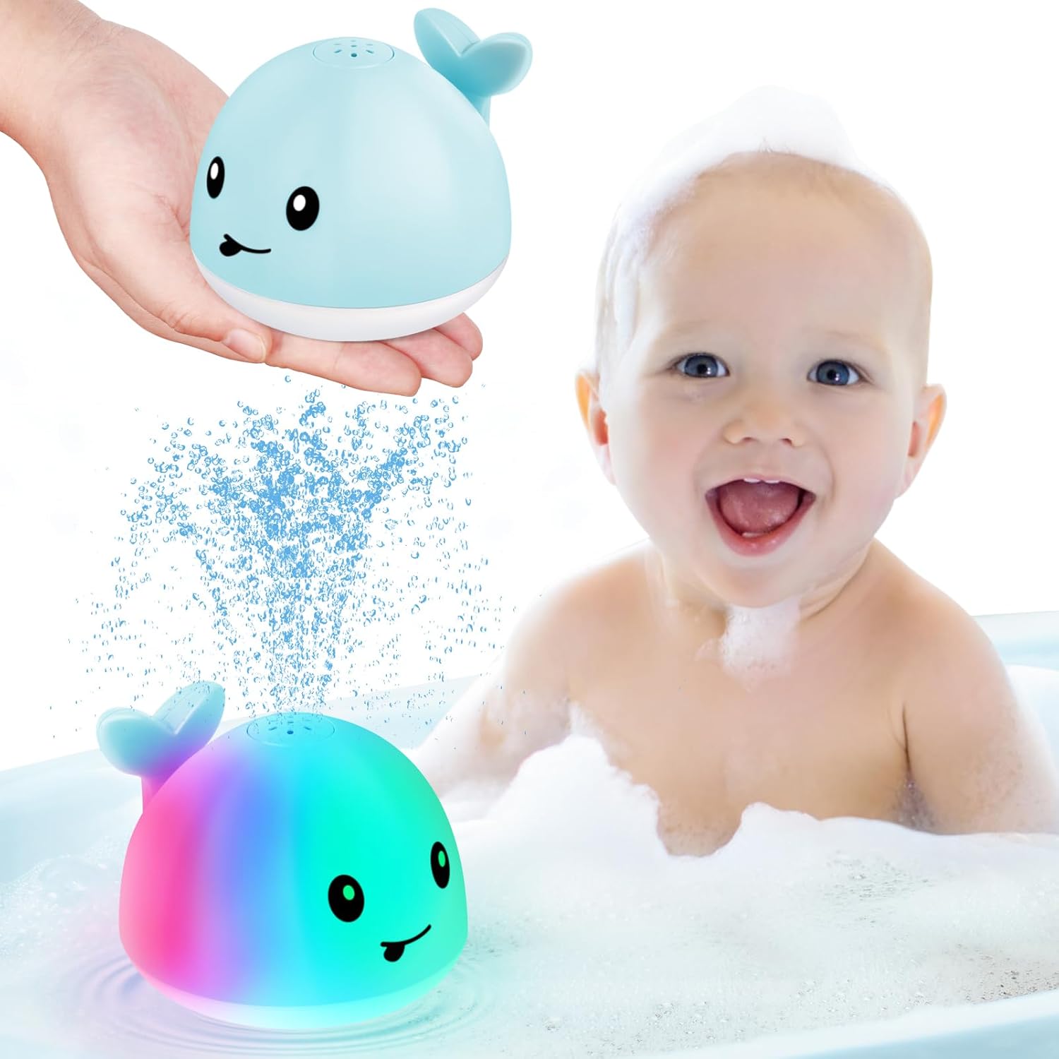 **"2024 Whale Bath Toy Sprinkler: Light-Up Fun for Babies 6-12 Months – Perfect Water Toy for Toddlers and Newborn Gifts!"**