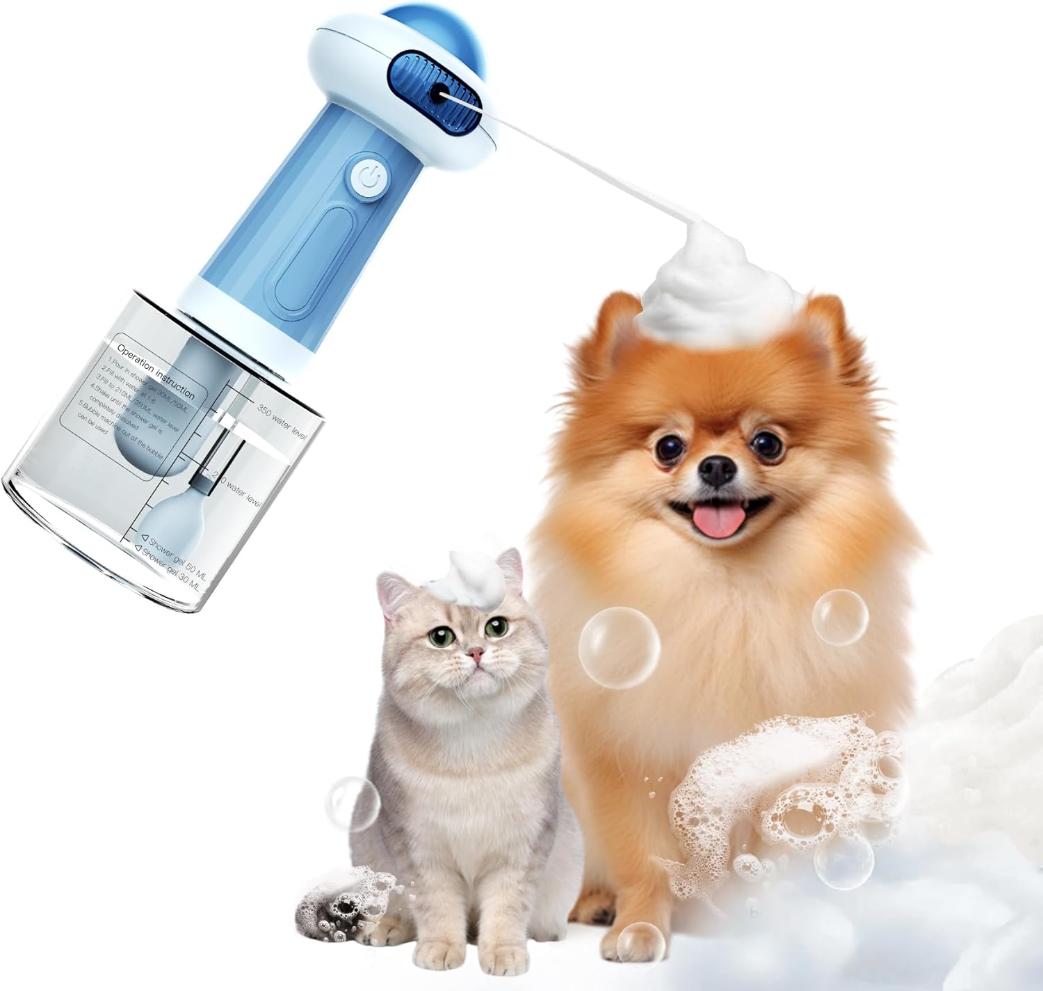 Upgraded Waterproof Electric Dog Shower – Automatic Soap Dispenser & Bubble Machine