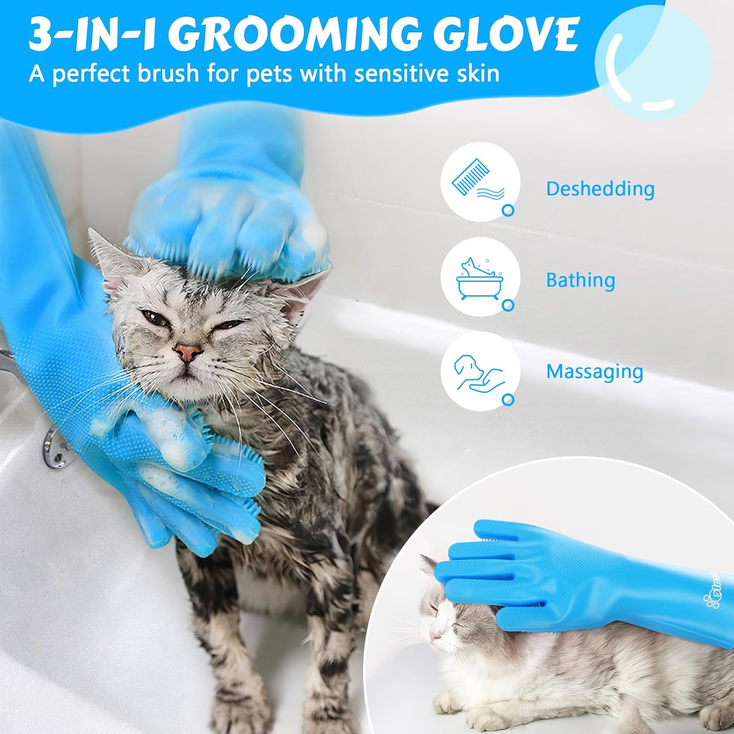 Grooming Gloves: Pet Bathing and Massaging Solution