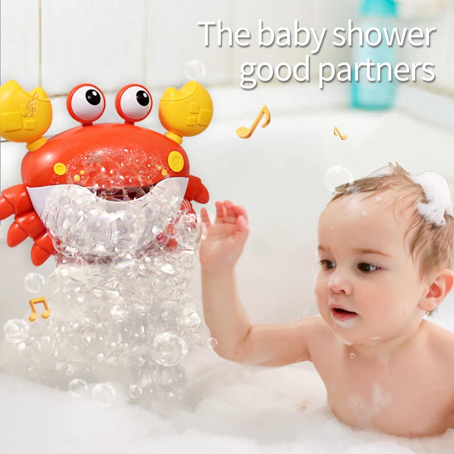 "Crab Bubble Bath Maker: Bubbles & 12 Songs for Kids – Fun Bath Toy for Toddlers – Perfect Gift for kids