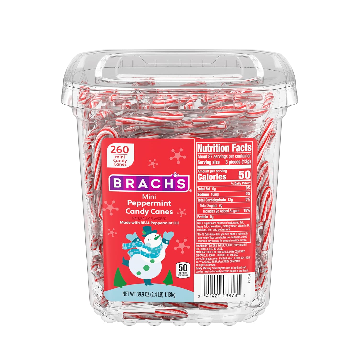 Mini Candy Canes Tub, 260 Count