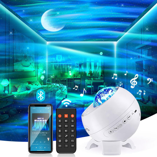 **"Stunning Star Projector: Northern Lights & Galaxy Light Show with 15 Colors, Music, Bluetooth, and Remote Control – Transform Your Ceiling into a Dreamy Aurora!"