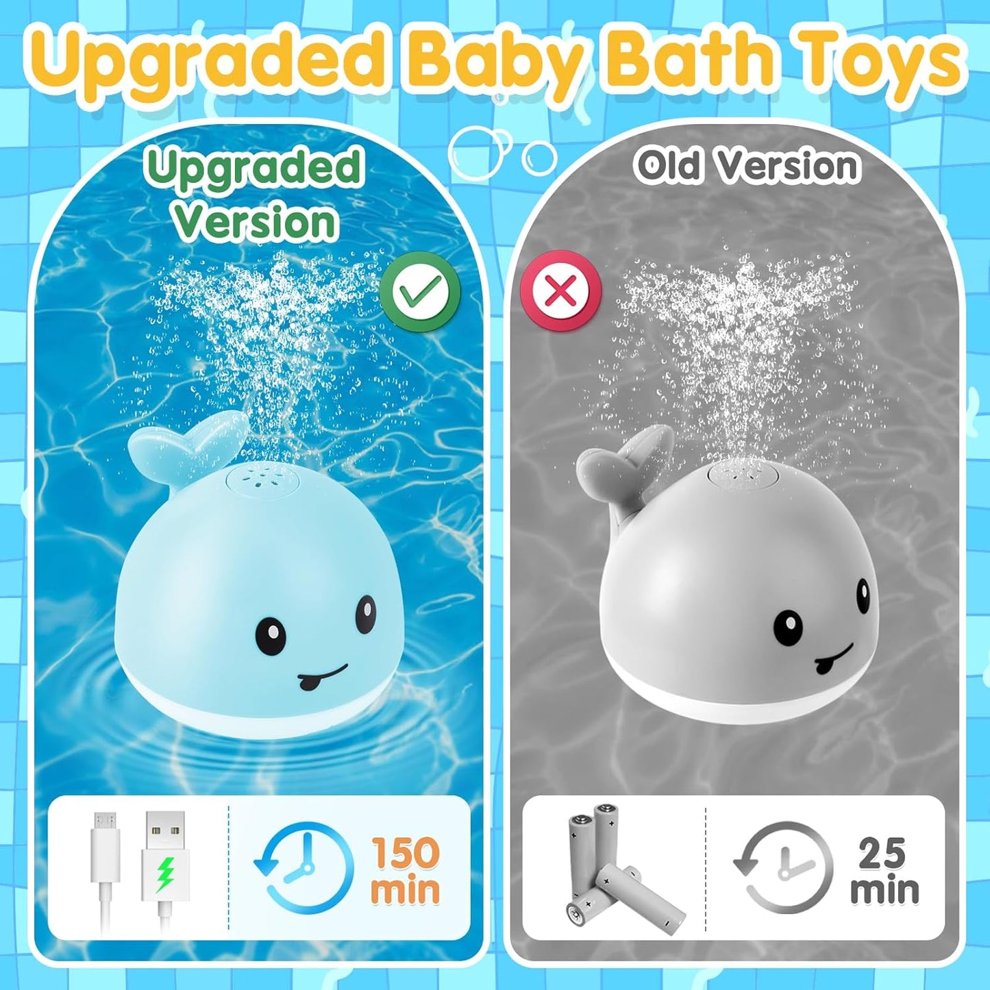 **"2024 Whale Bath Toy Sprinkler: Light-Up Fun for Babies 6-12 Months – Perfect Water Toy for Toddlers and Newborn Gifts!"**