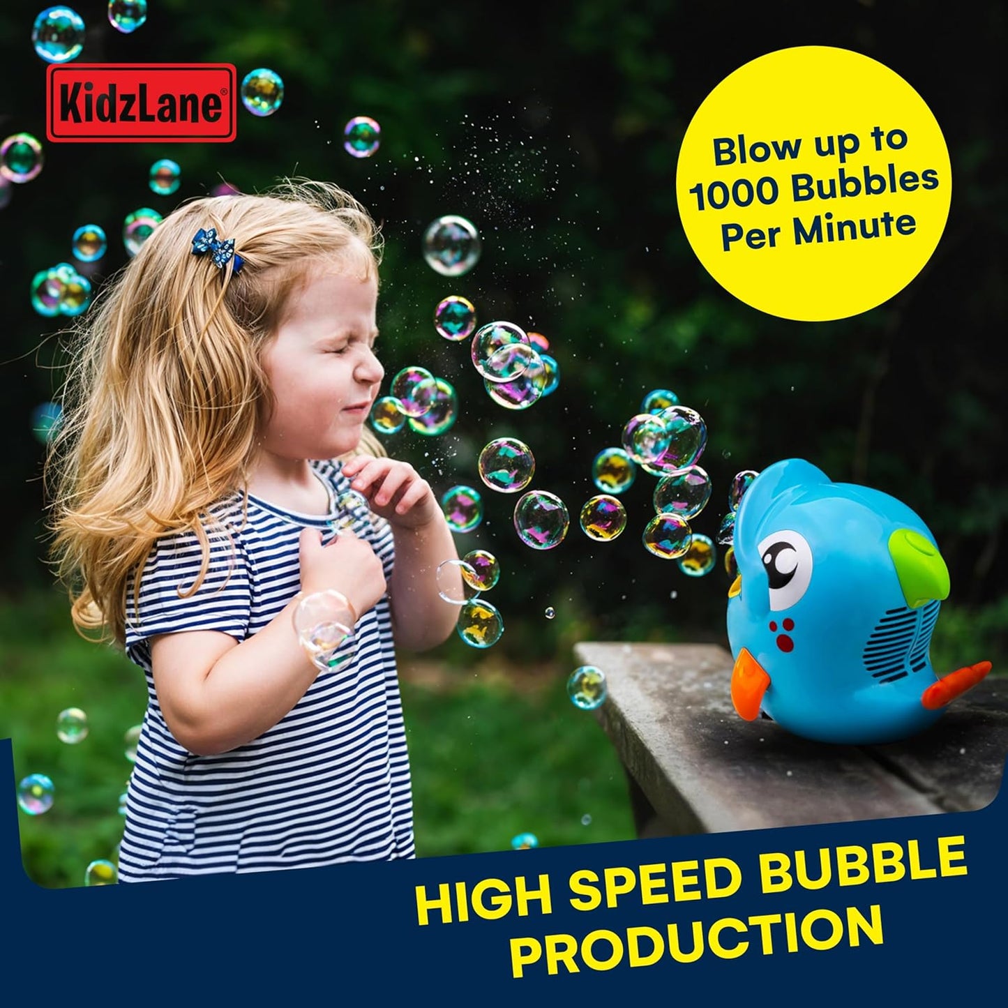 Bubble Maker Machine for Kids - Big Bubbles Speed Blower for Toddler'S Outdoor Party Play - Makes 500 to 1000 per Minute (Bubble Dolphin)