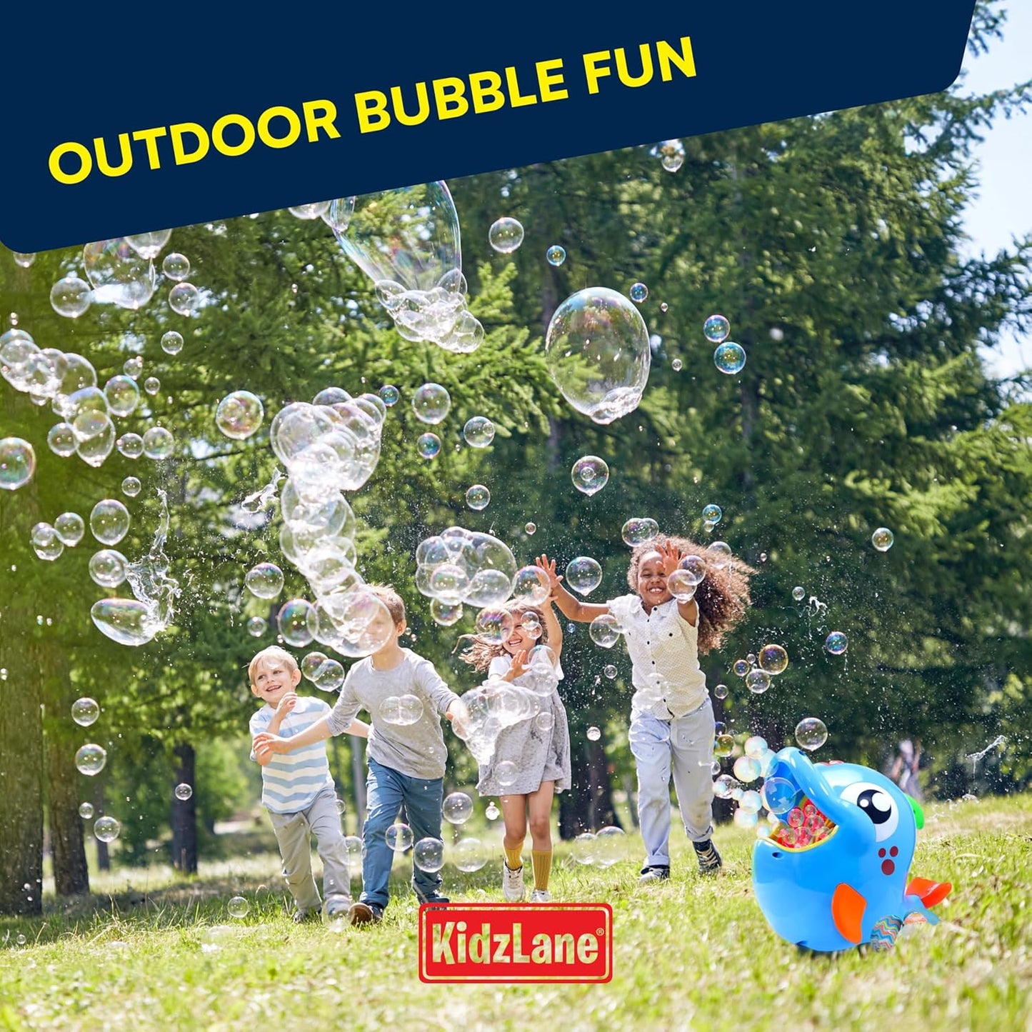 Bubble Maker Machine for Kids - Big Bubbles Speed Blower for Toddler'S Outdoor Party Play - Makes 500 to 1000 per Minute (Bubble Dolphin)