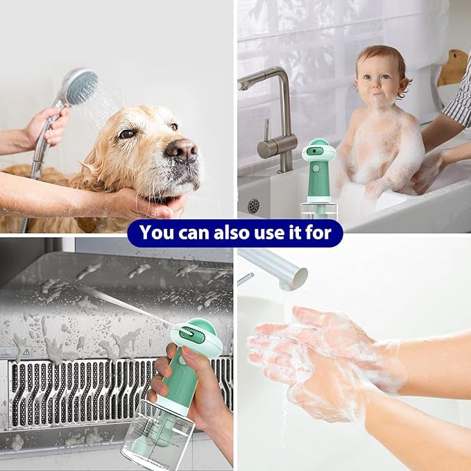 Upgraded Waterproof Electric Dog Shower – Automatic Soap Dispenser & Bubble Machine