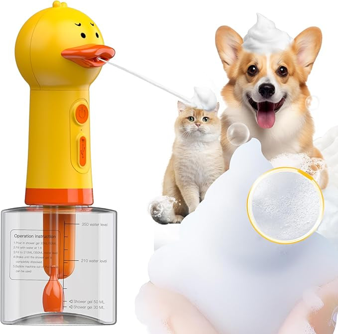 Upgraded Waterproof Electric Dog Shower – Automatic Soap Dispenser & Bubble Machine